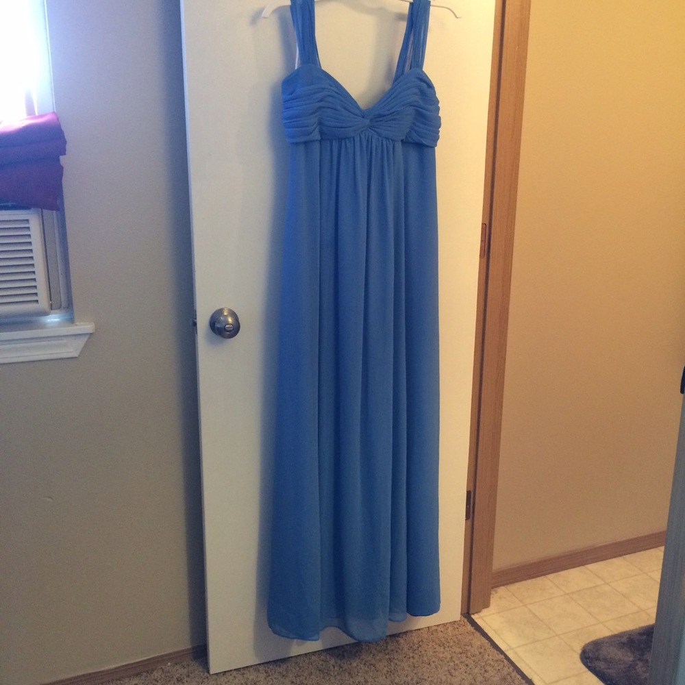 Blue maxi bridesmaid dress